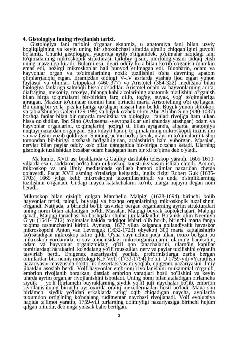 Gistologiya va embriologiya fani maqsadi va vazifalari 3