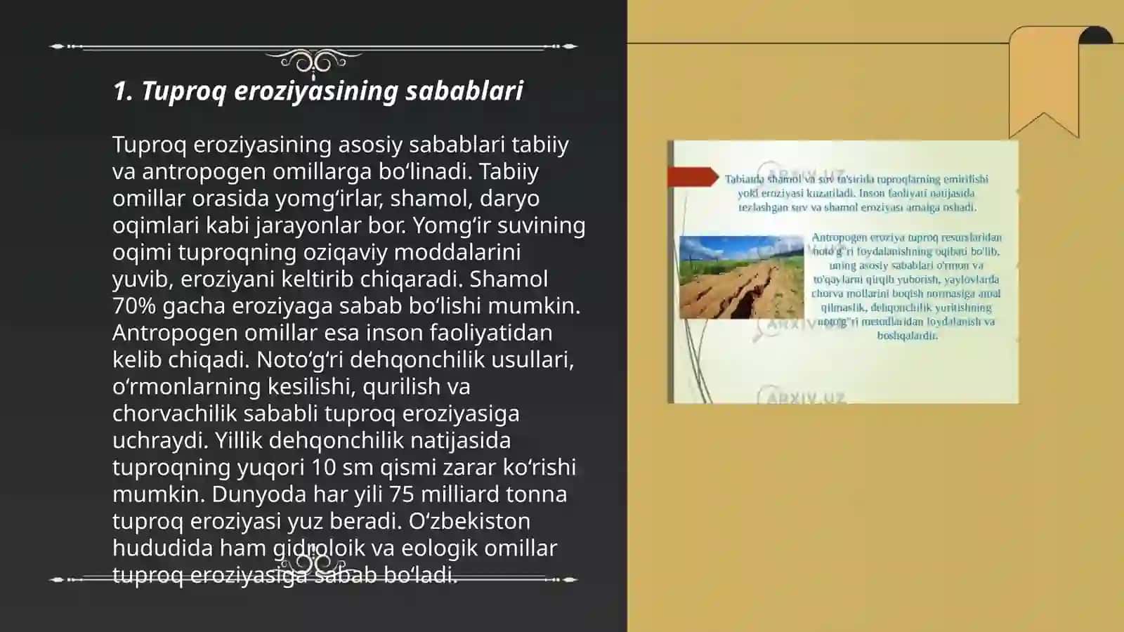 Tuproq eroziyasi va unga qarshi kurashish chora tadbirlari 3