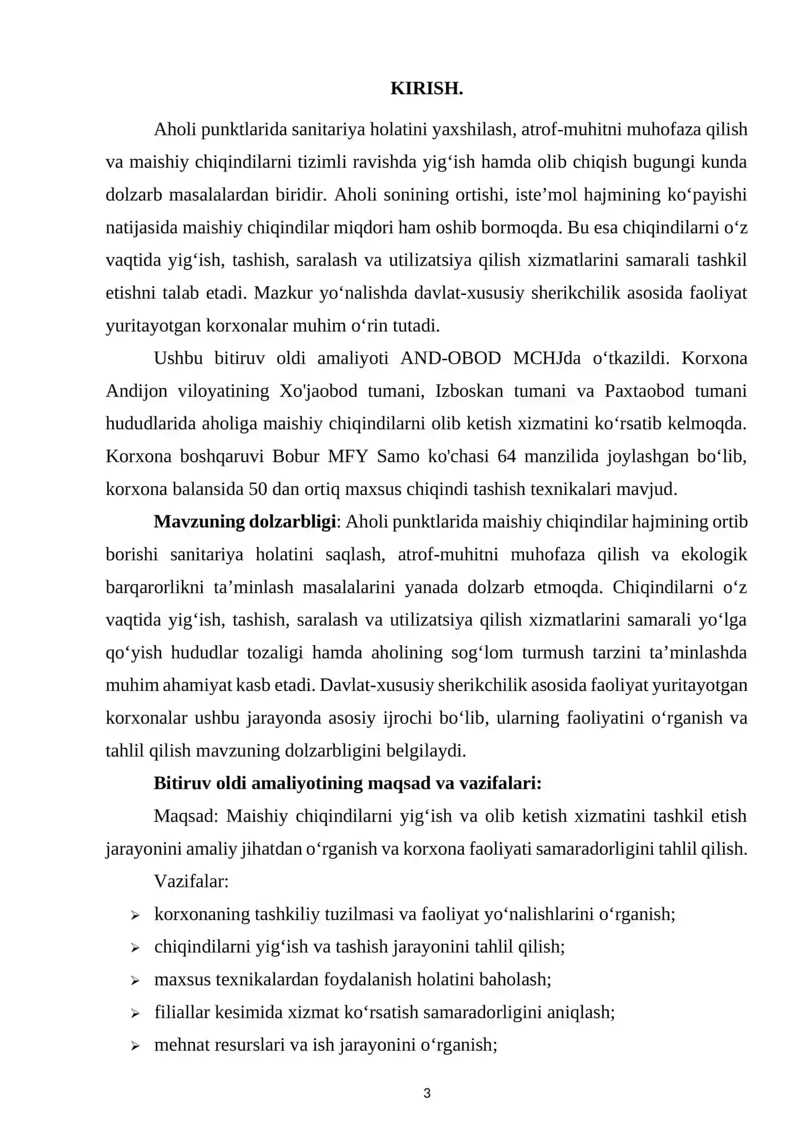 AND-OBOD MCHJ Aholidan maishiy chiqindilarni yig‘ish va olib ketish xizmati 3