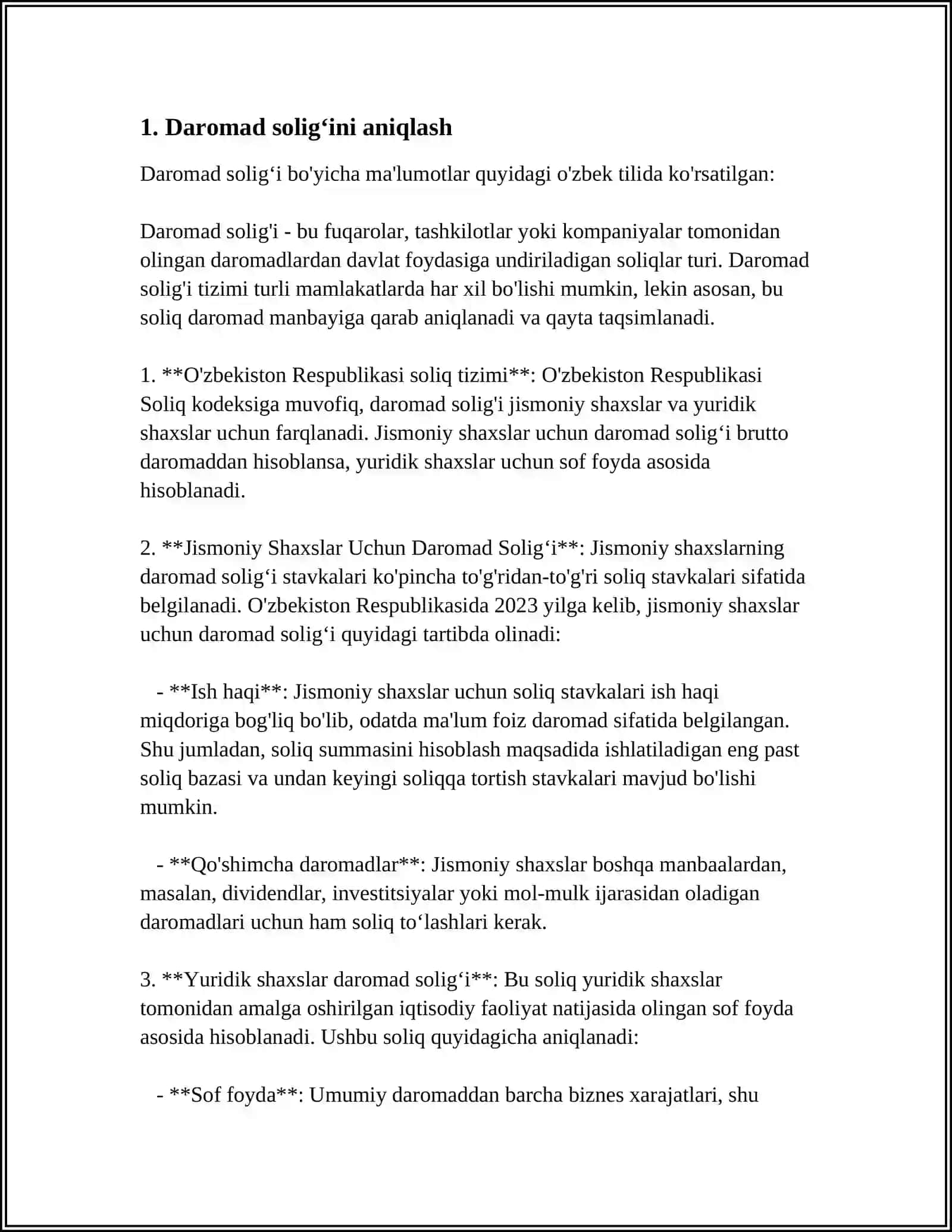 JISMONIY SHAXSLARDAN OLINADIGAN DAROMAD SOLIG‘INI HISOBLAB CHIQARISH, SOLIQ HISOBOTINI TAQDIM ETISH VA TO‘LASH TARTIBI 3