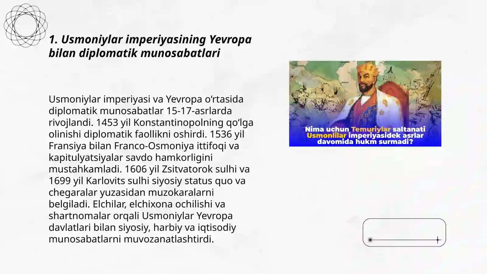 Usmoniylar iperyasini tashqi siyosati va Amir Temurning tashqi siyosati 3