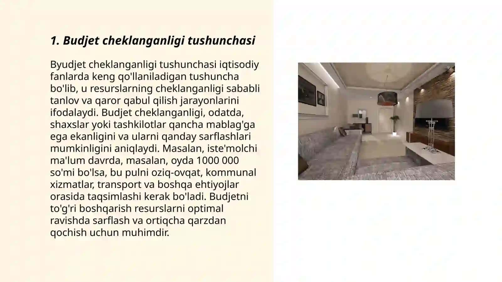 Buyudjet cheklanganligi va buyudjet tenglamasi 3