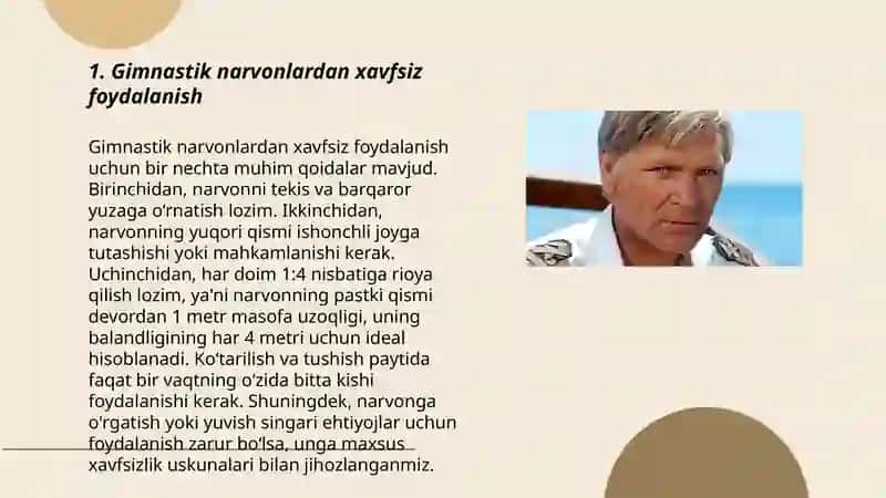 Gimnastik narvonlardan xavfsiz foydalanish 3