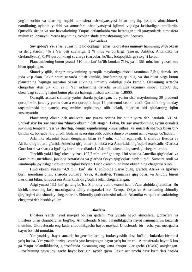 Geologiya fanining mazmuni, vazifalari va boshqa fanlar bilan aloqasi 3