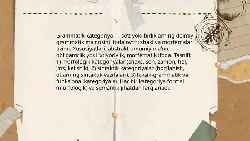 Grammatik kategoriyalar va ularning ifodalanish usullari 3