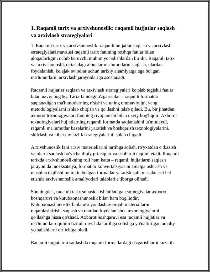 RAQAMLI TARIX FANINING BOSHQA FANLAR BILAN ALOQADORLIGI 3