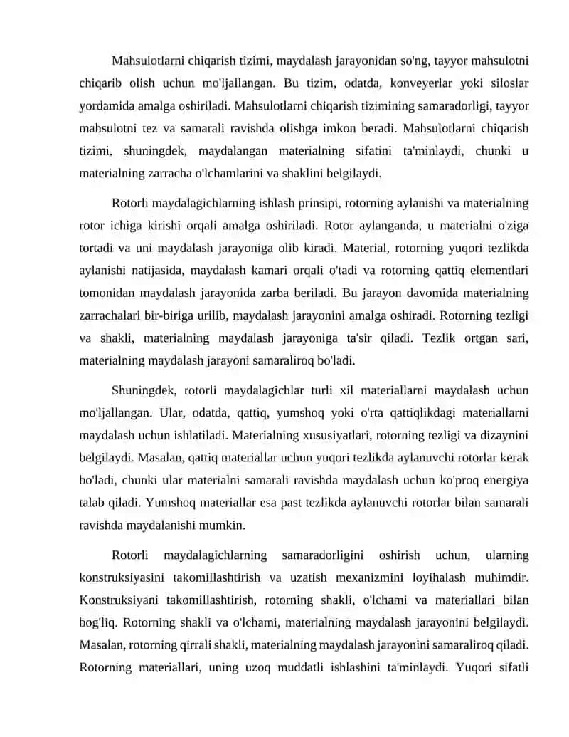 Rotorli maydalagichning konstruksiyasini takomillashtirish va uzatish mexanizmini loyihalash. 3