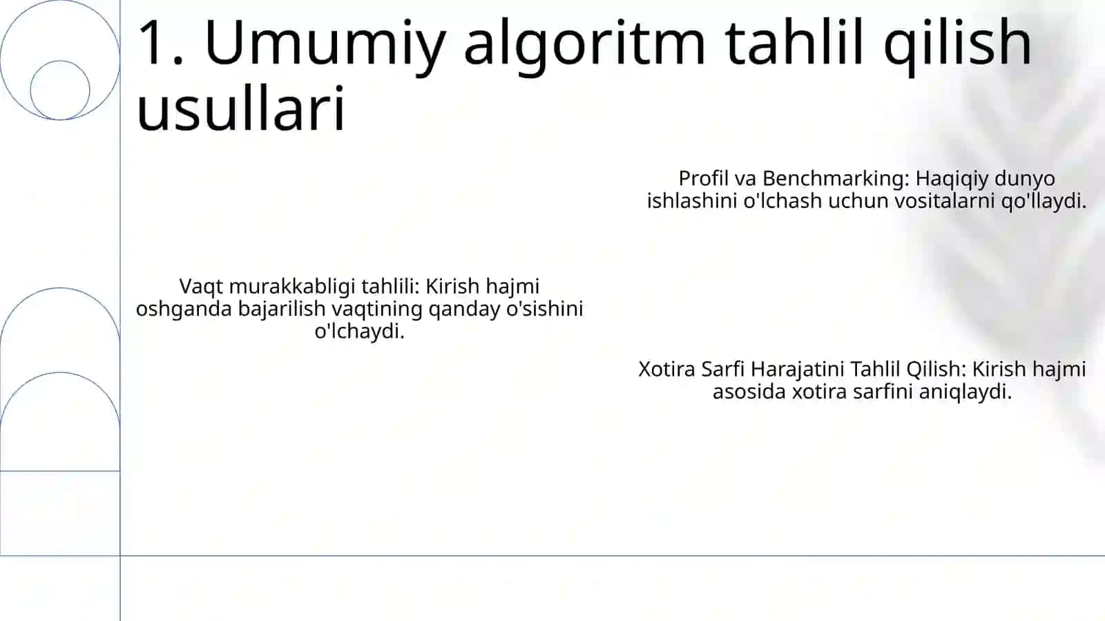 Algoritmlarni tahlil qilish va samaradorligini oshirish 3