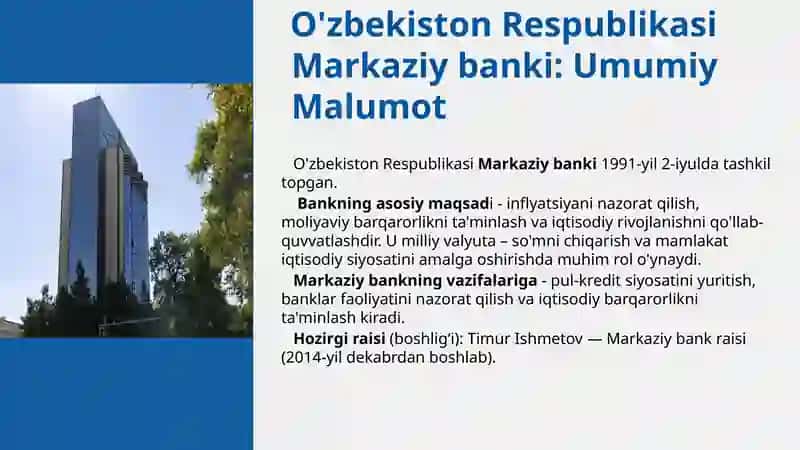 O’zbekiston Respublikasi Markaziy banki va uning funksiyalari 3