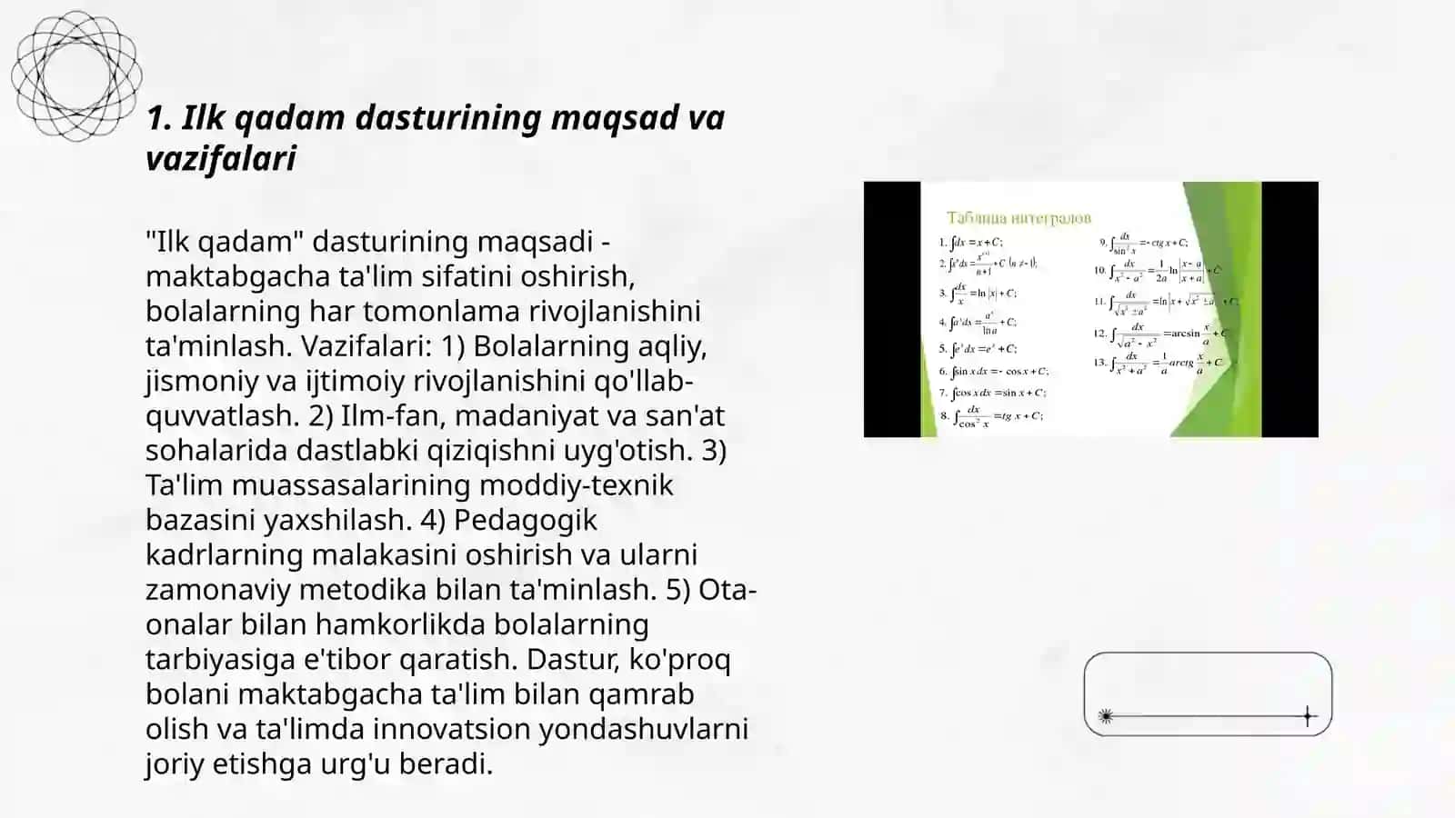 Ilk qadam dasturi 3