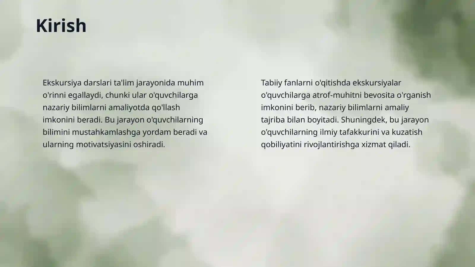 Ekskursiya darslari va uning tabiiy fanlarni oʻqitishda tutgan oʻrni 3