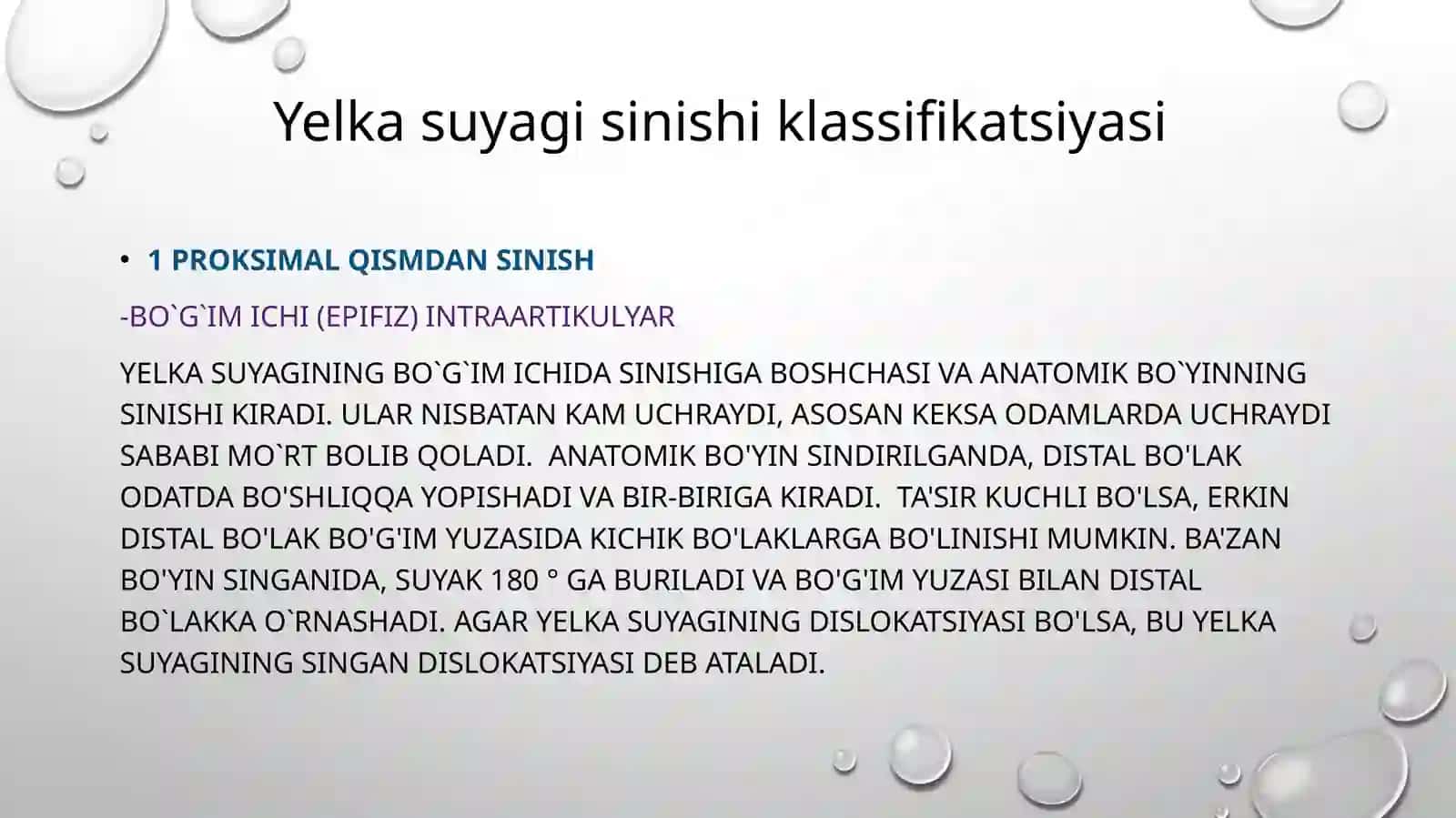 Yelka suyaklarining sinishlari va yelka suyakgi boshchasini chiqishi 3