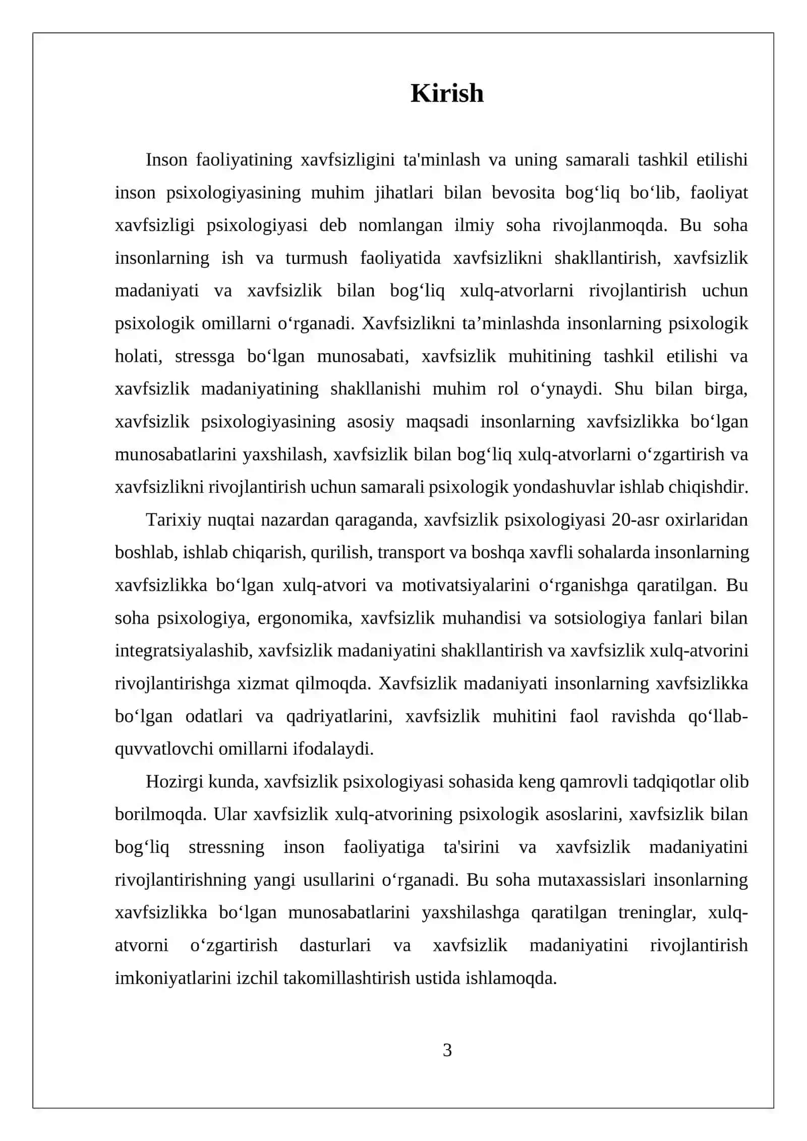 FAOLIYAT XAVFSIZLIGI PSIXOLOGIYASI. INSON FAOLIYATINI TASHKIL QILISHNING PSIXOLOGIK JIHATLARI 3