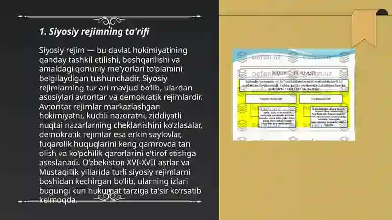 Siyosiy rejim tushunchasi va turlari 3