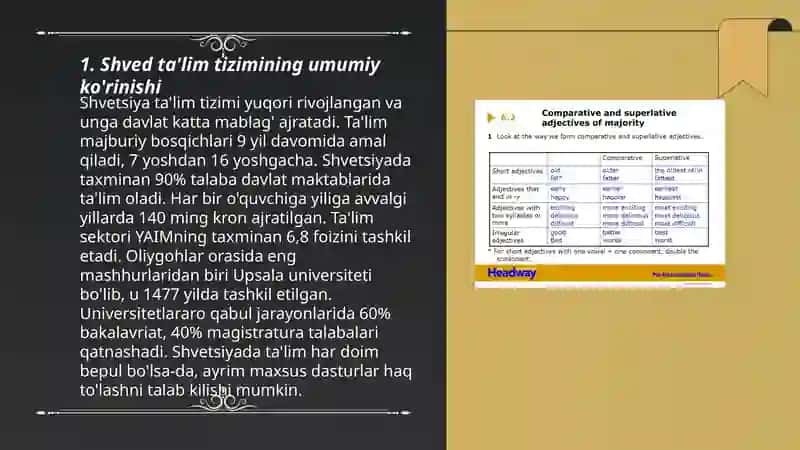 Shvedsiya ta' lim masalalarining olib borilishi va qiyosiy tahlil 3