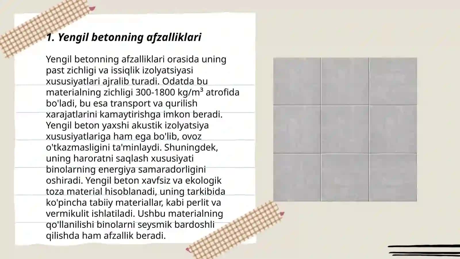 Yengil beton va ularning turlari 3