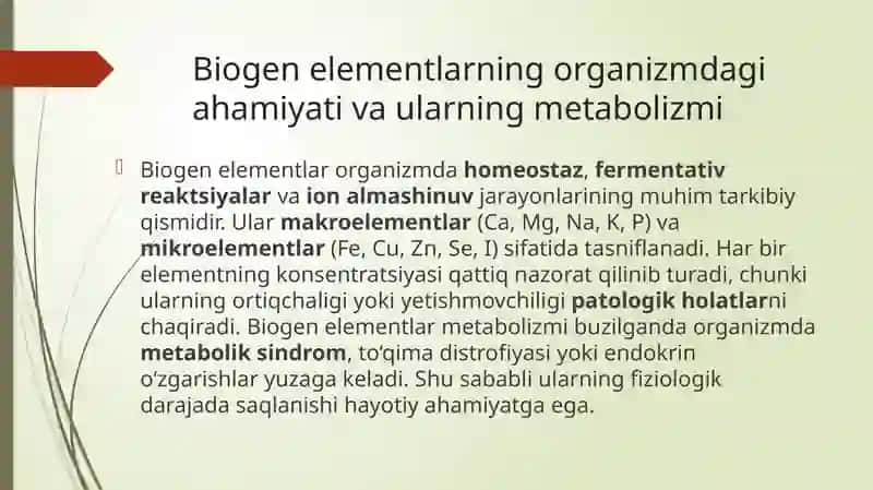 BIOGEN ELEMENTLAR KONSENTRATSIYASI O‘ZGARISHI BILAN BOG‘LIQ ENDEMIK VA KASB KASALLIKLARI 3