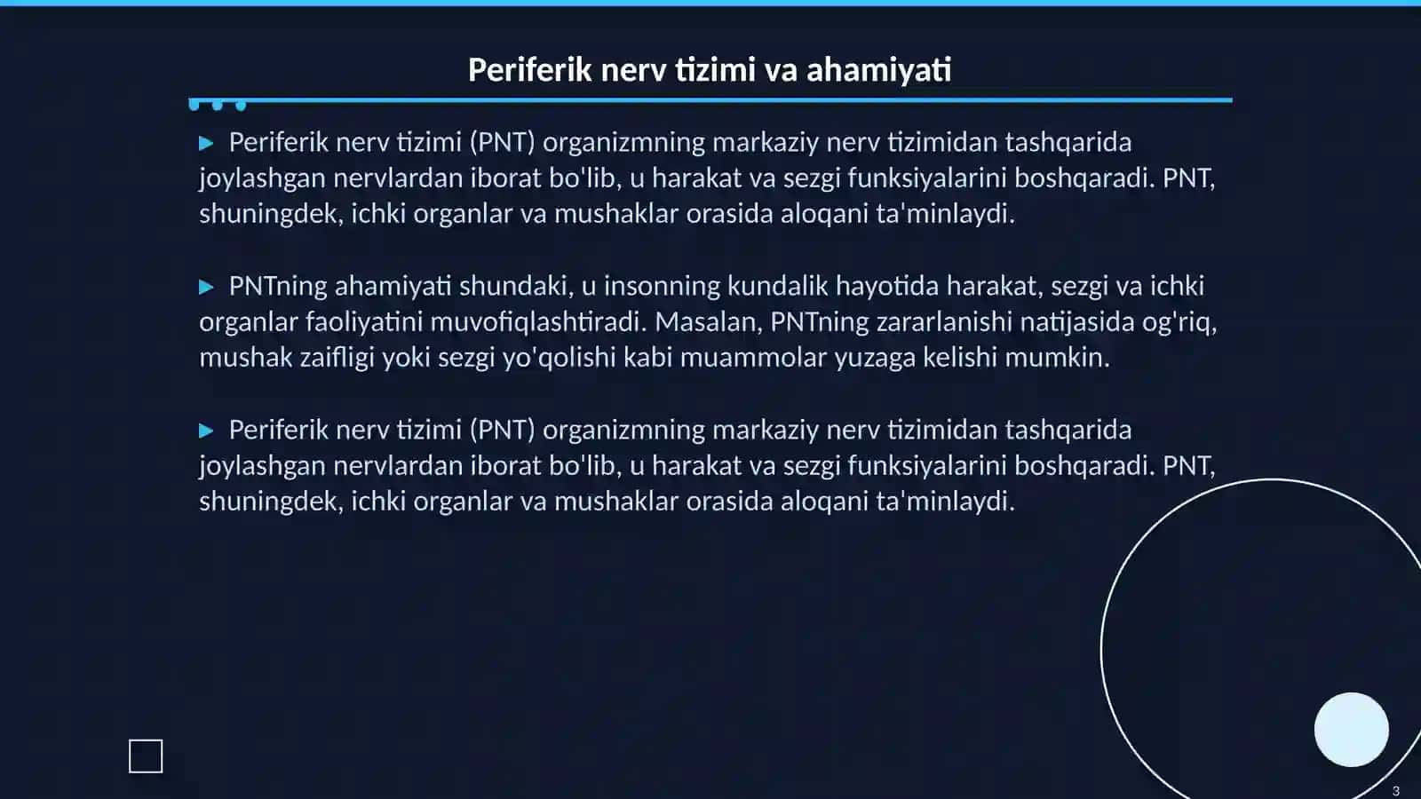 Periferik nerv tizimiga tasir qiluvchi biologik faol qoʻshimchalar. Fitoterapiya fani uchun 3