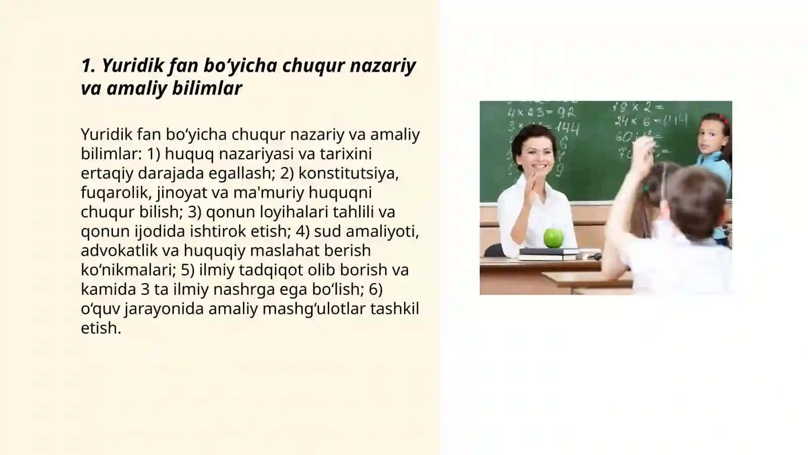 Zamonaviy huquq fani o'qituvchisiga qo'yiladigan talablar 3