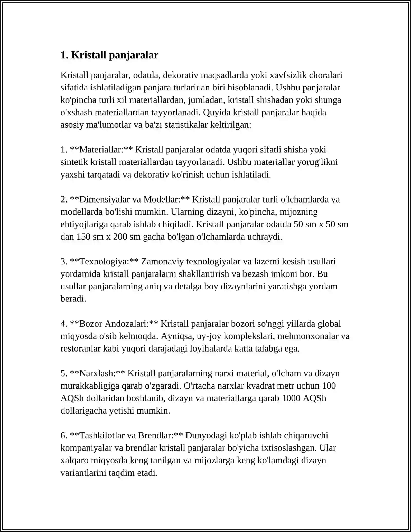 MODDALARNI KIRISTAL TUZILISHI 3
