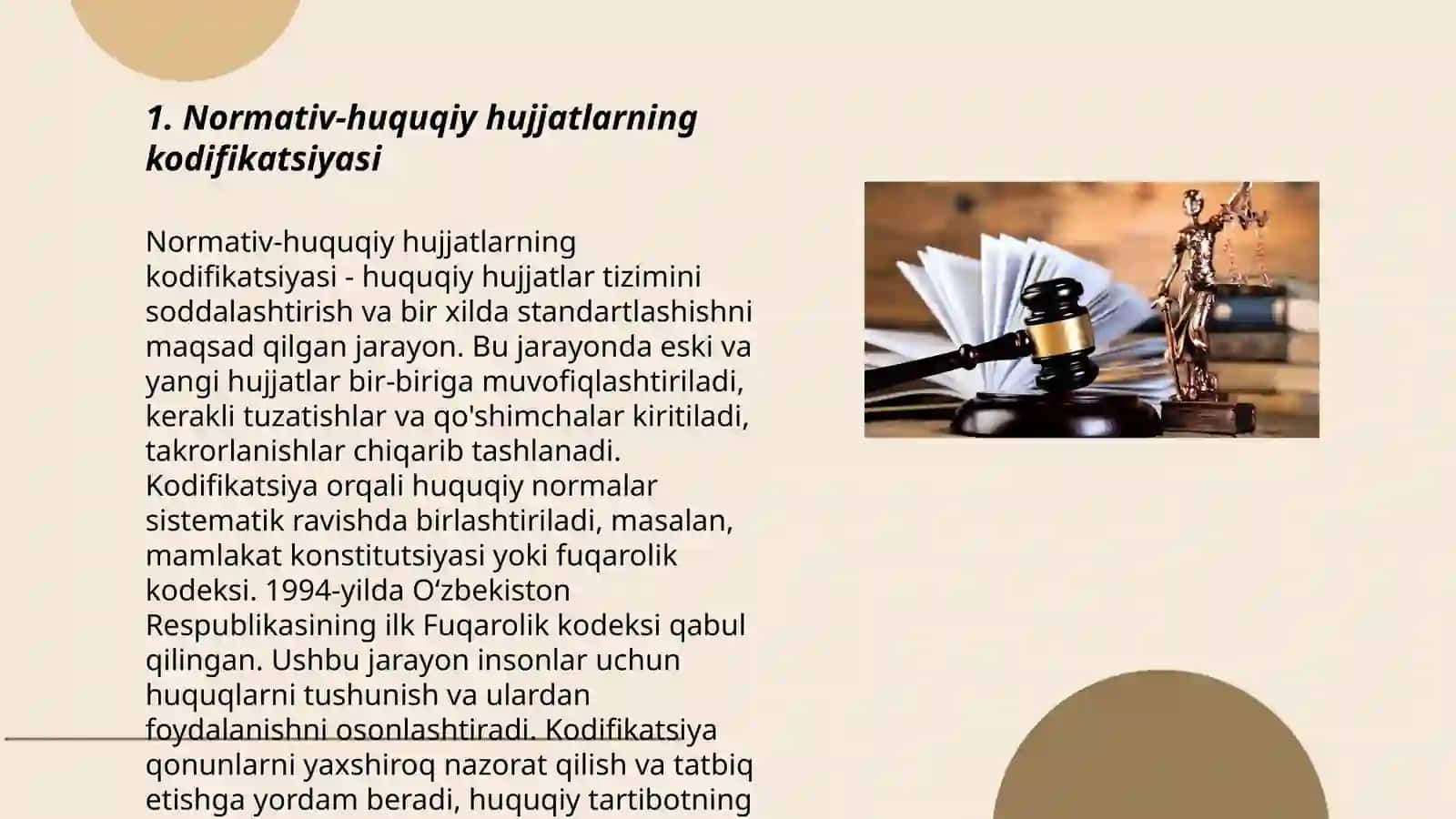 Normativ-huquqiy hujjatlarning kodifikatsiyasi 3