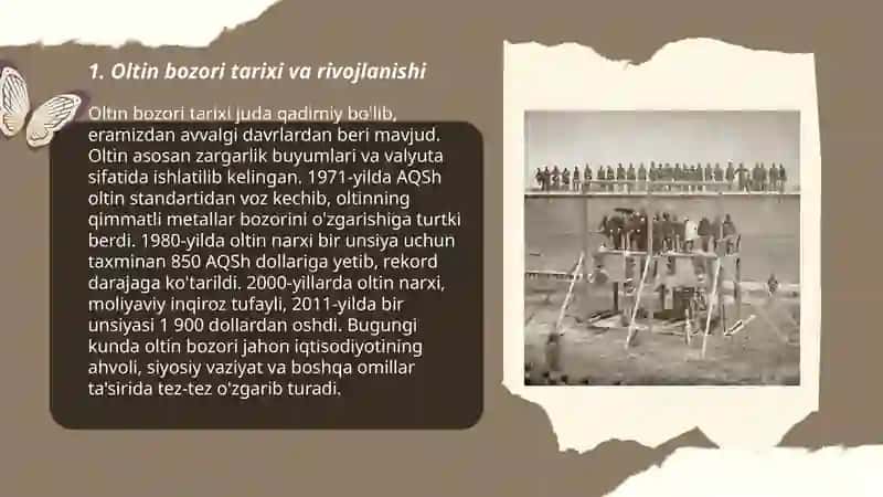 Oltin bozori savdosini tashkil qilish va amal qilish 3