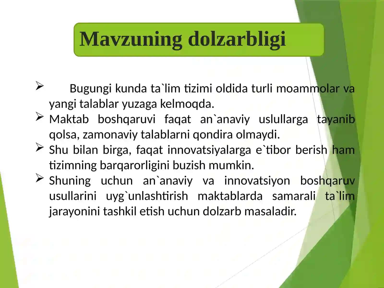 BOSHQARUVDAGI INNOVATSION VA AN’ANAVIY USULLAR 3