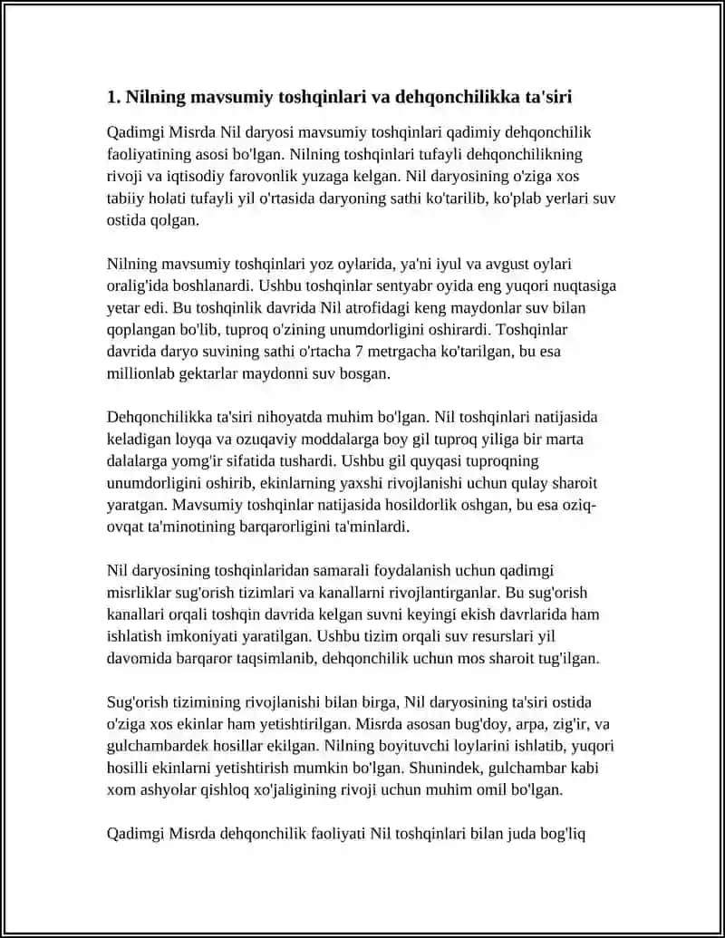 QADIMGI MISR ILK DEHQONCHILIK YUZAGA KELISHI 3