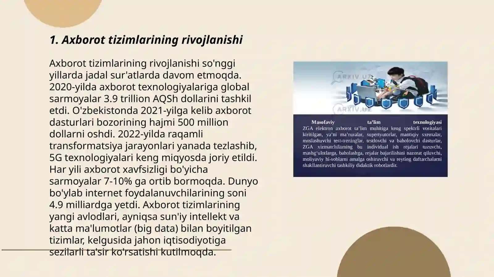 Axborot tizimlari va maʼlumotlar tahlili 3