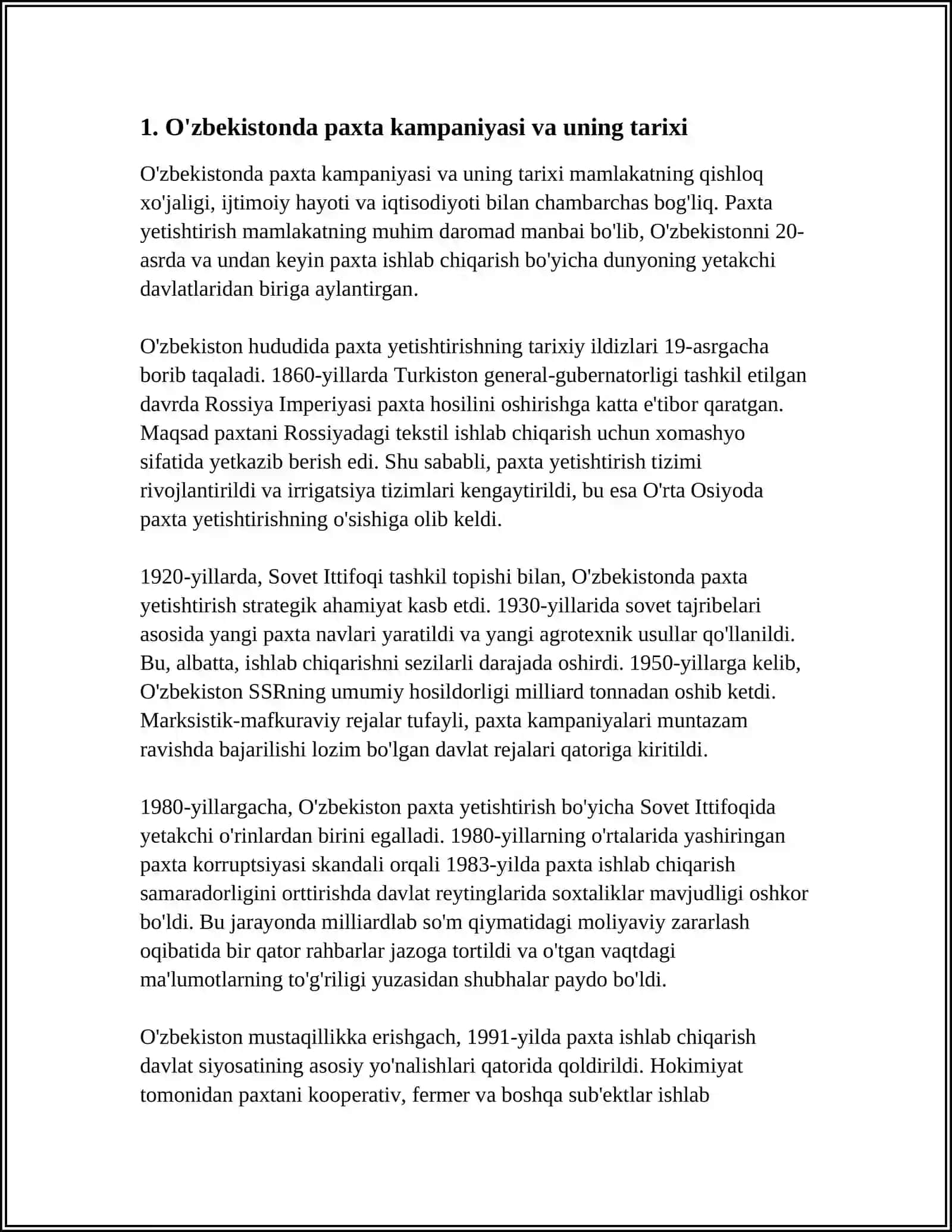 OʻZBEKISTONDA AMALGA OSHIRILGAN „ PAXTA ISHI“, „ OʻZBEK ISHI“ DEB NOMLANGAN SIYOSIY QATAGʻONLAR 3