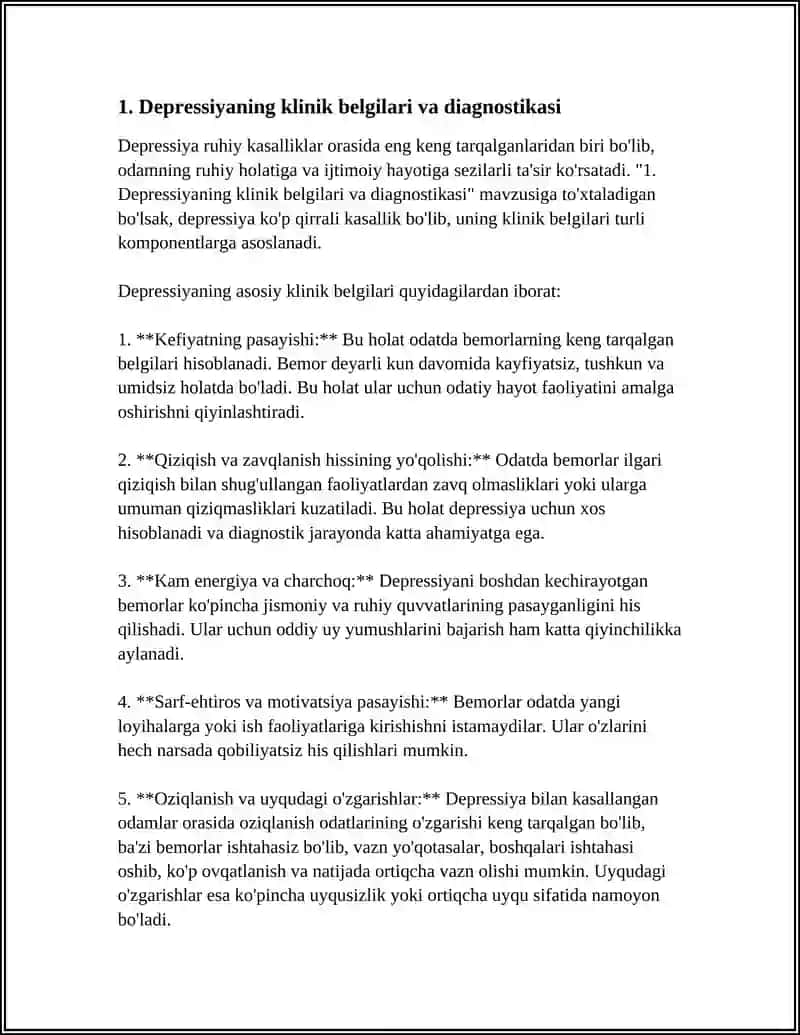 BEMORLARNING RUHIY XOLATI DEPRESSIYA,SHOK,QURQUV,CHOSHGOH,IPOXONDIRYA,OʻZINI AYBDOR HIS QILISH STUDSIAL FIKRLASH 3