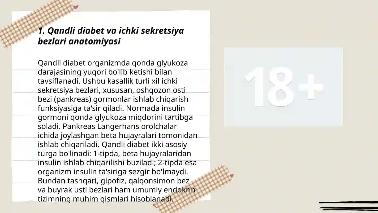 Qandli diabet va ichki sekretsiya bezlari kasalliklari 3