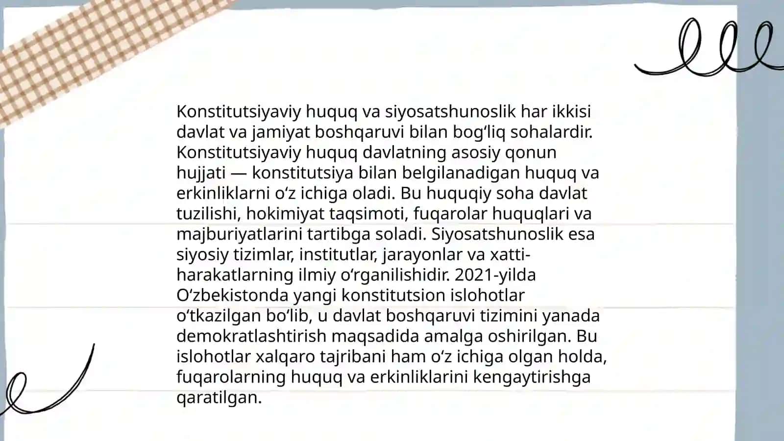 Kanstitutsiyaviy huquq fanining ijtimoiy fanlar bilan o'zaro boģliqligi 3
