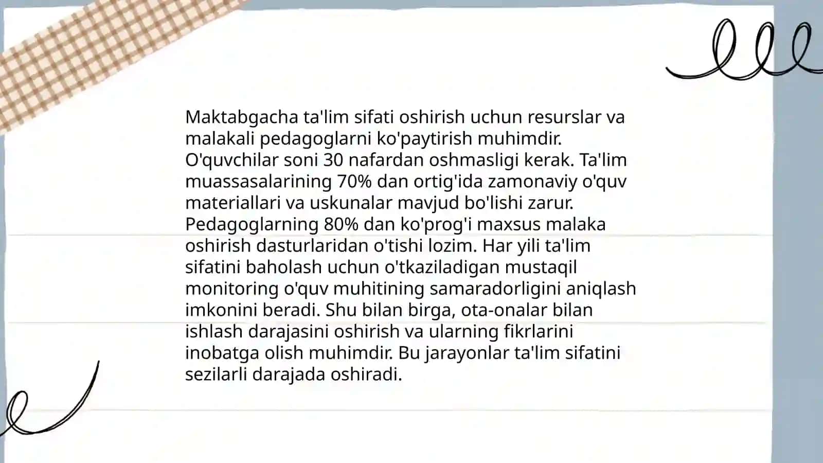 Maktabgacha ta'lim tizimini 2030 yilgacha rivojlantirish kontseptsiyasi 3