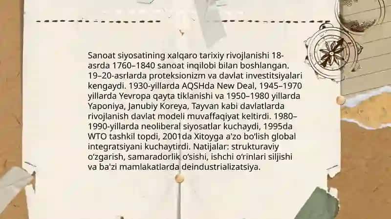 Sanoat siyosati xalqaro tajriba 3
