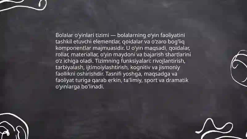 Bolalar oʻyinlari tizimi bilan tanishish 3