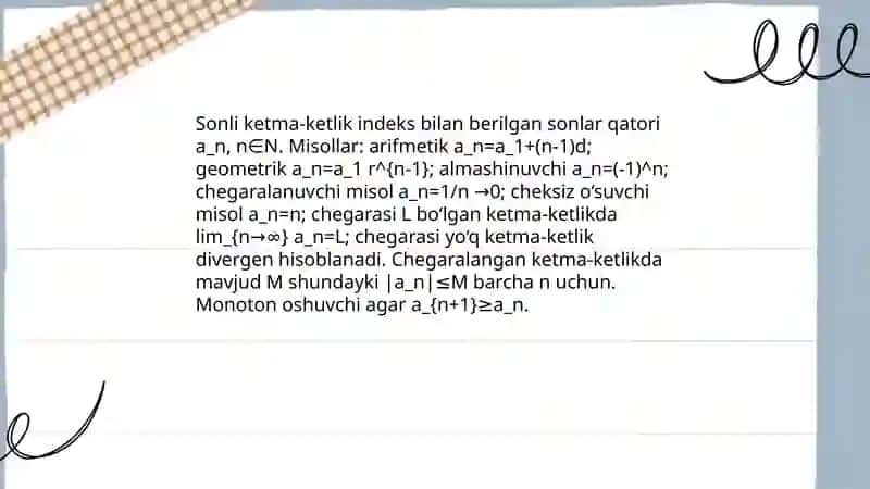 Sonli ketma-ketliklar Ajoyib limitlar 3