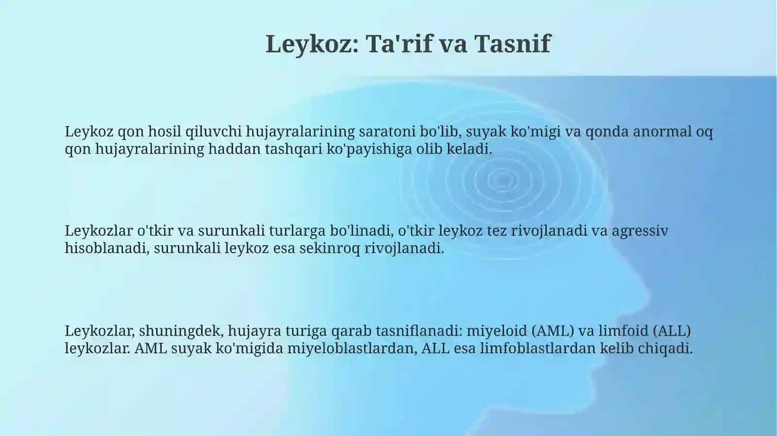 Leykemiyaning ta'rifi, tasnifi va patofiziologiyasi 3