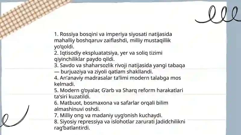 Jadidchilik harakatining paydo bo'lishi va rivojlanishi 3