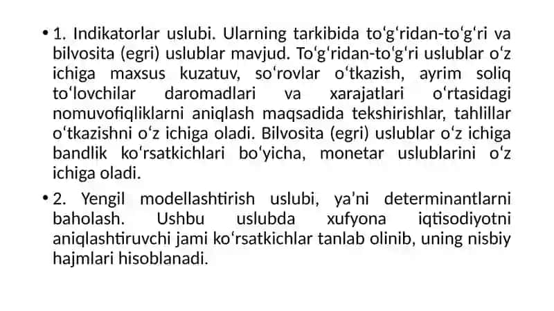 Xufyona iqtisodiyotni o‘lchash va uning miqyoslari 3