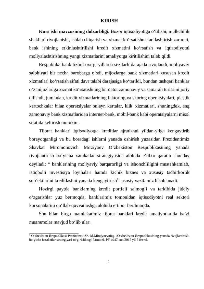 Banklarning kreditlash faoliyatini takomillashtrish 3