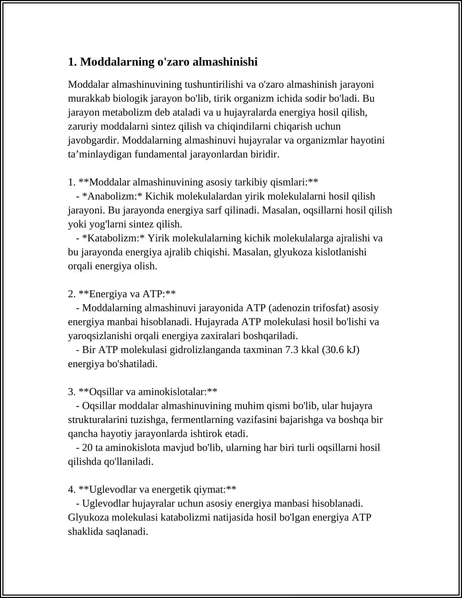 MUSTAQIL ISH Mavzu: MODDALAR ALMASHINUVI 3