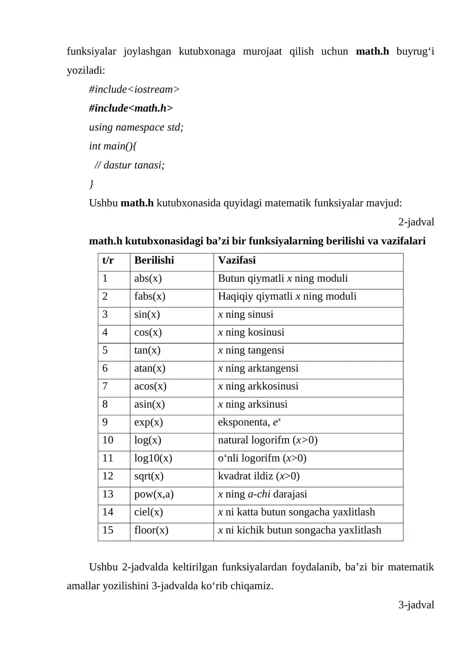 C++ dasturlash tilida chiziqli jarayonlarni dasturlash 3