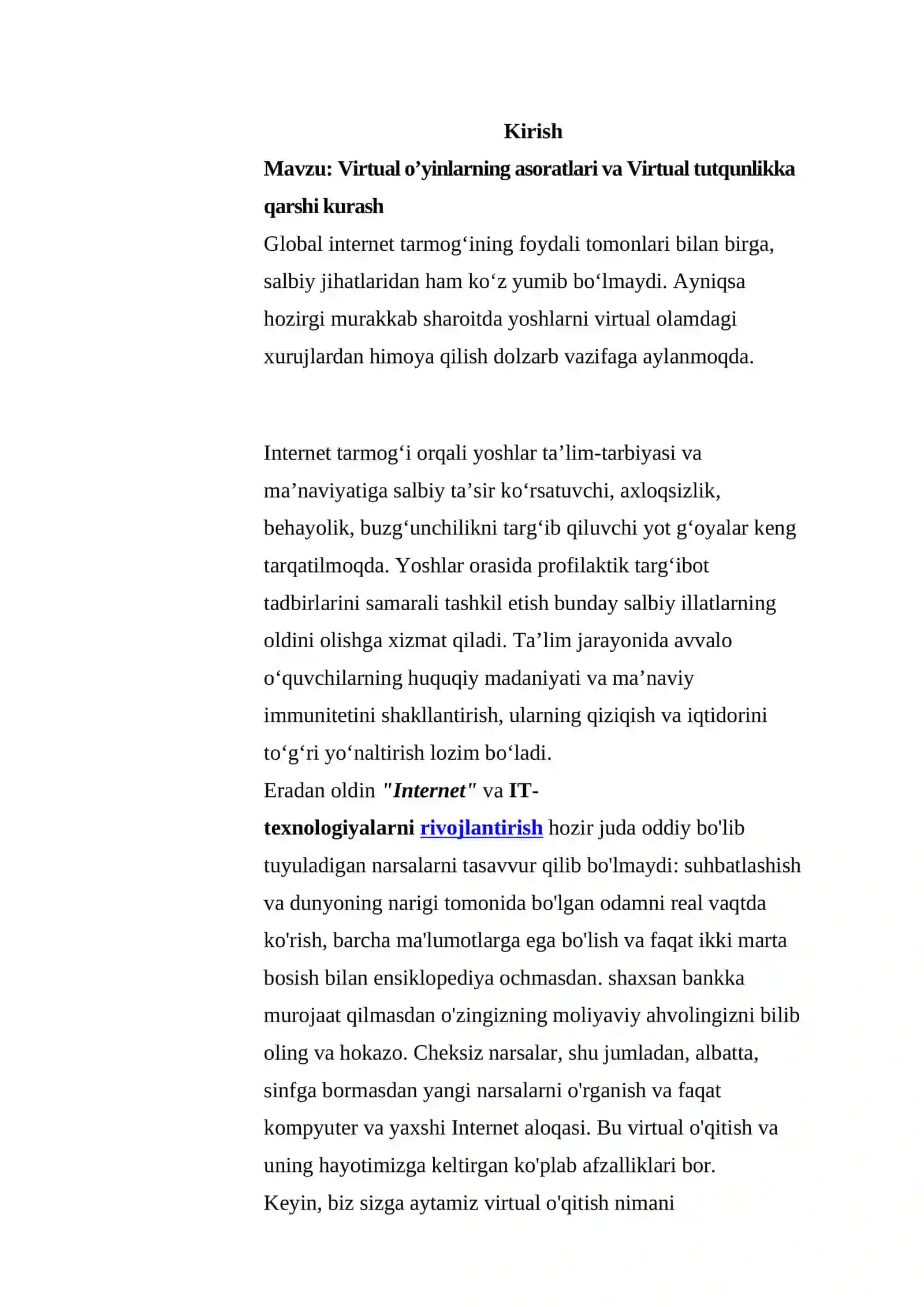 Virtual o’yinlarning asoratlari va Virtual tutqunlikka qarshi kurash 3