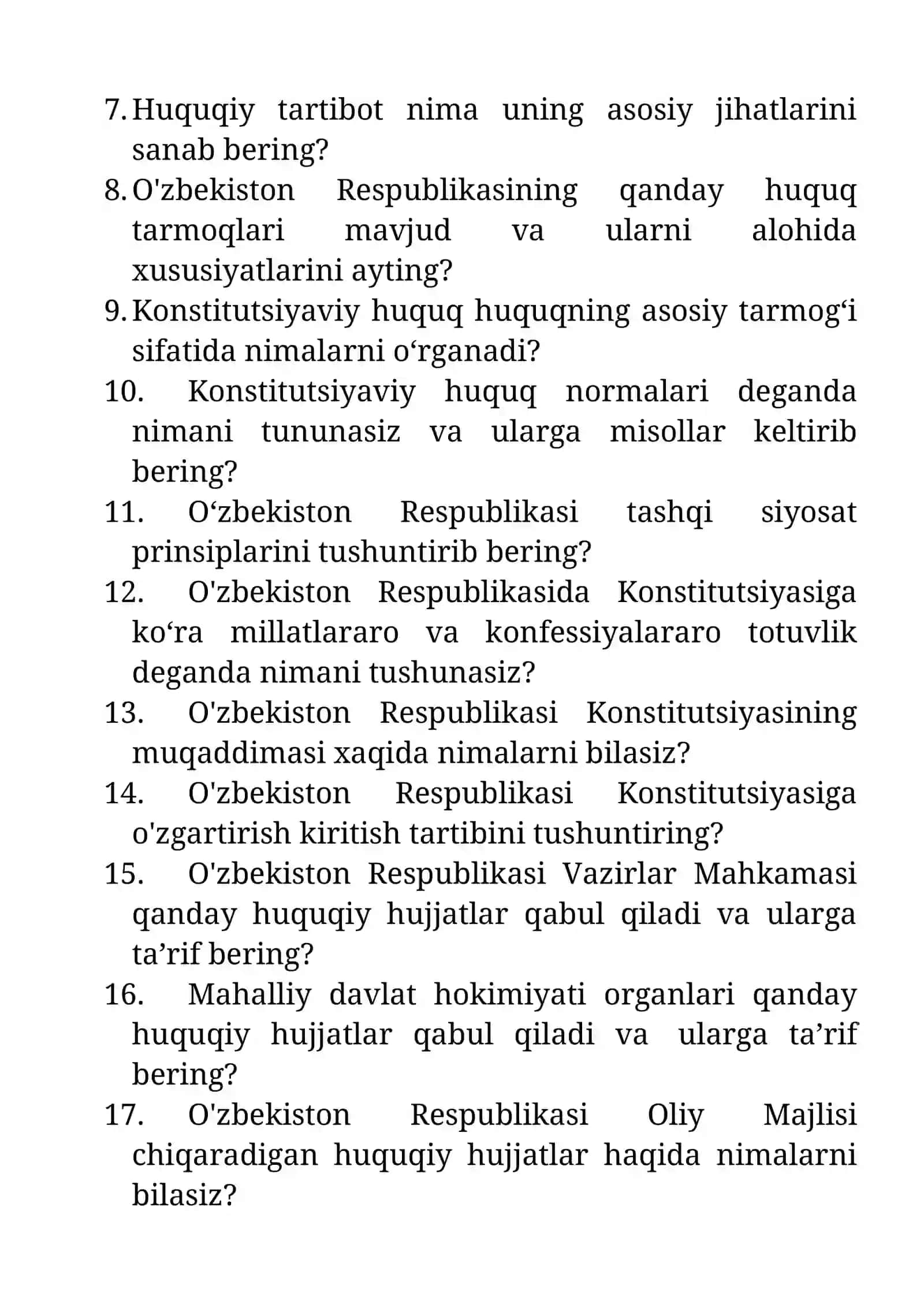 Ichki ishlar suhbat savollari 3