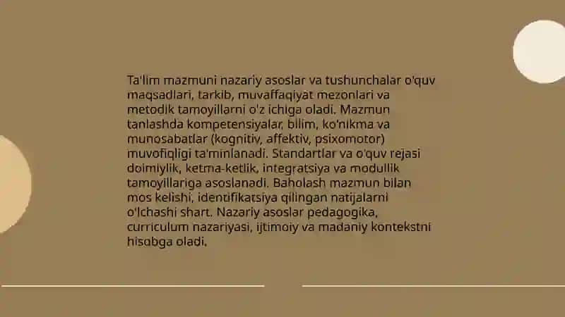 Ta'lim mazmuni 3