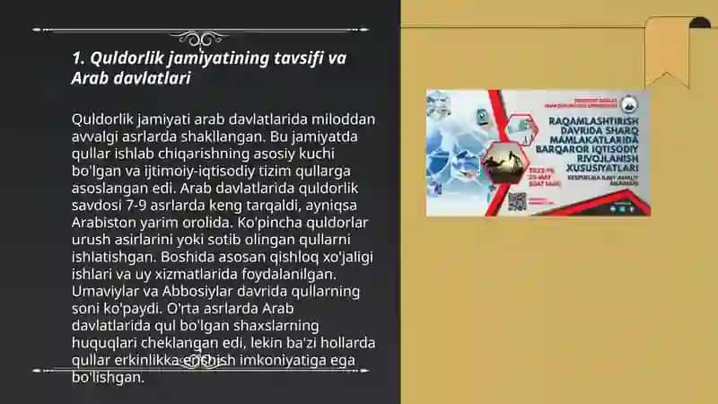 Quldorlik jamiyatini yemirilishi davrida Arab davlatidagi iqtisodiy gʻoyalar 3