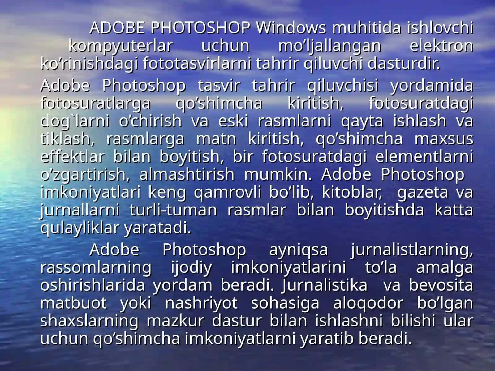 Adobe Photoshop grafik dasturida ishlash 3