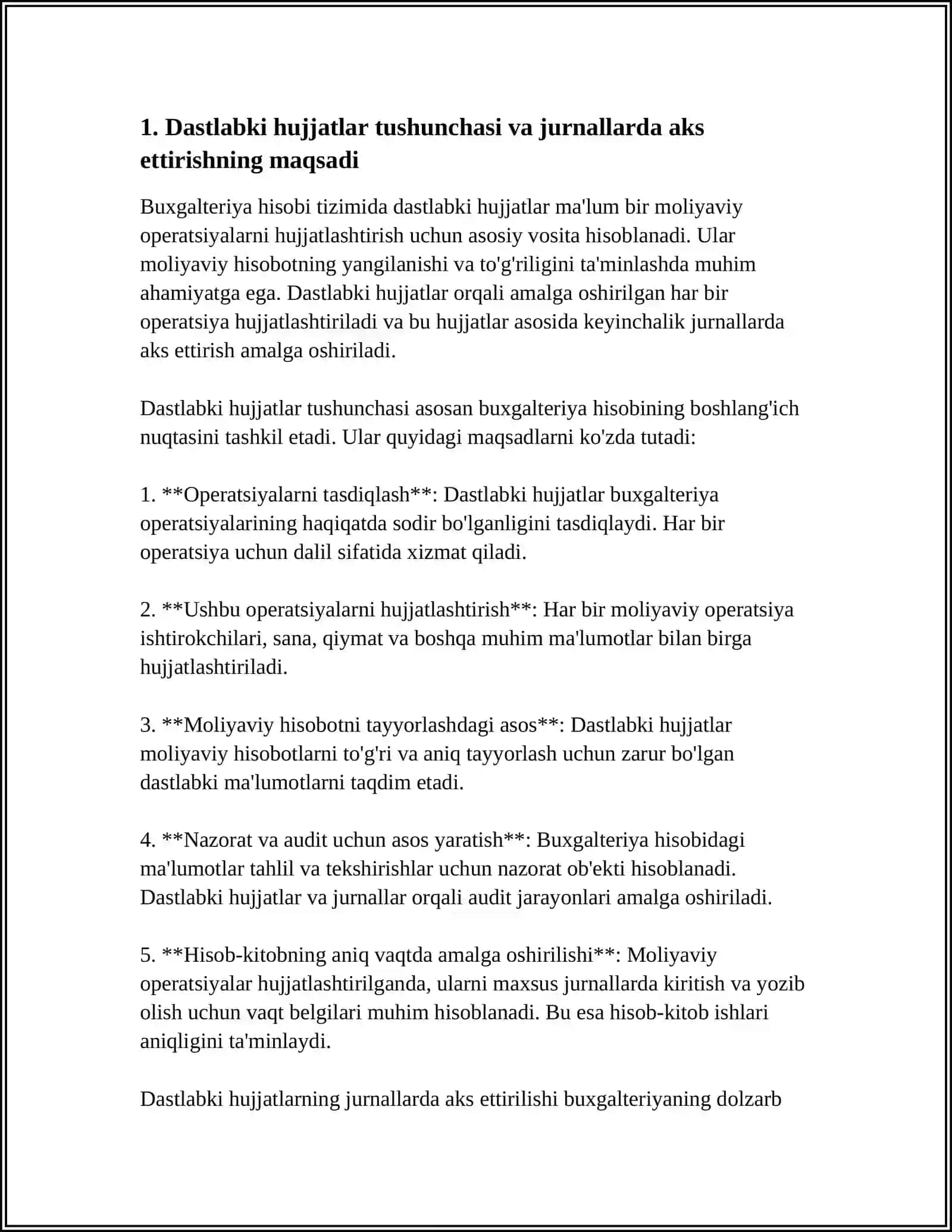 BUXGALTERIYA HISOBI TIZIMIDA DASTLABKI HUJJATLARDAGI MA’LUMOTLARNI JURNALLARDA AKS ETTIRISH TARTIBI 3