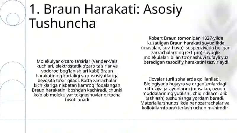 Molekulalarning o'zaro ta'siri. Broun harakati 3
